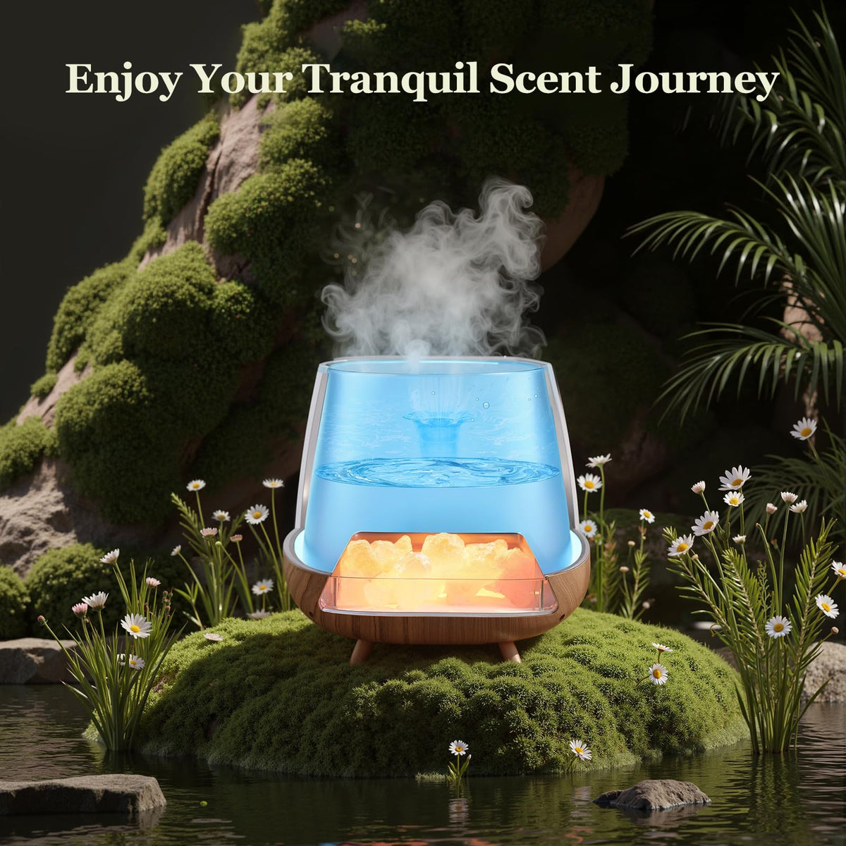 OUWEDW Essential Oil Diffuser for Home, π-π’π§-π Aromatherapy Diffuser & ππ’π¦ππ₯ππ²ππ§ πππ₯π Lamp, 200ml Cool Mist Humidifier, π-ππ¨π₯π¨π« πππ, Auto Off, Bedroom Office Yoga