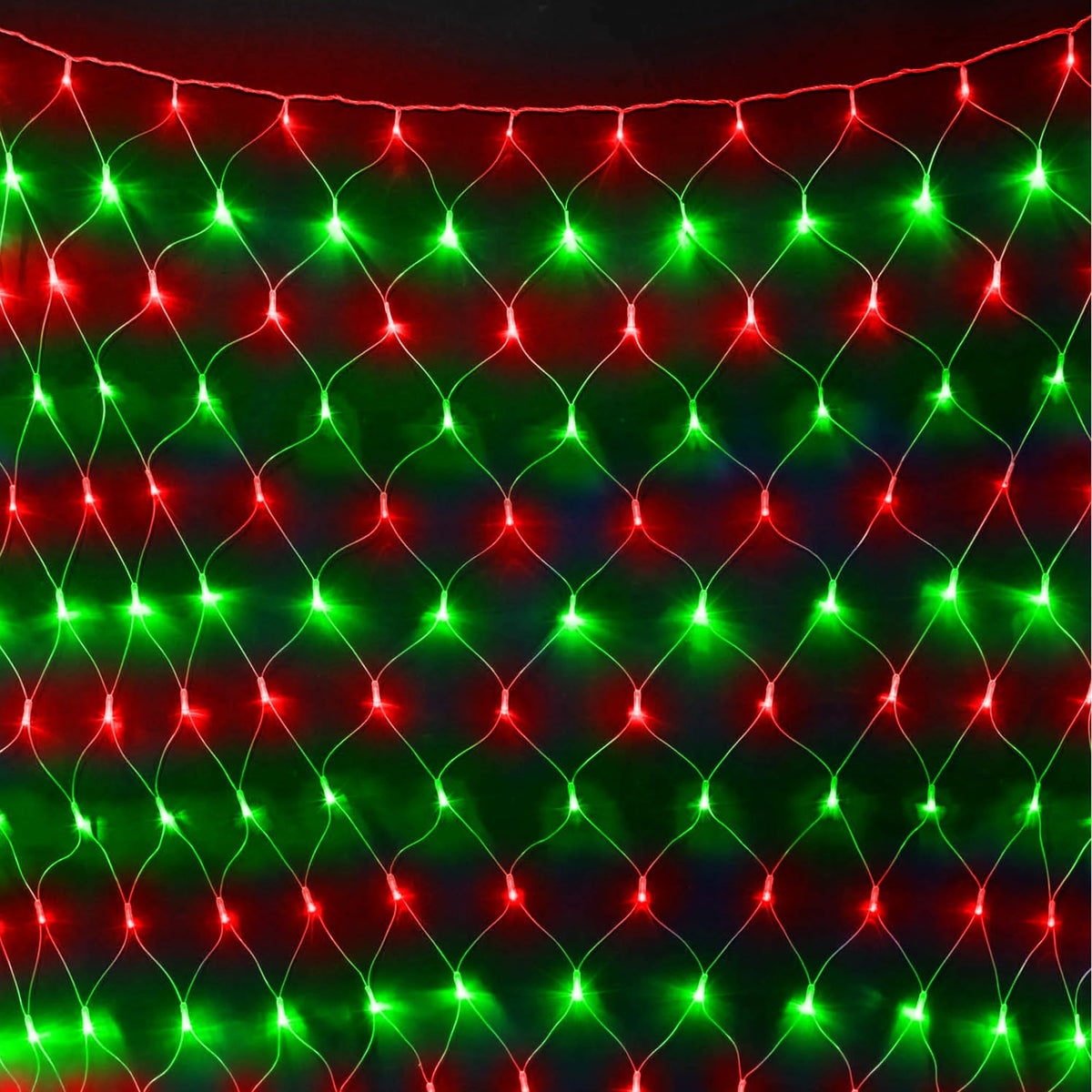 198 LED Christmas Net Lights Plug in, 9.8 FT x 6.6 FT Red Green Waterproof Net Lights Outdoor, 8 Twinkle Modes Mesh Fairy Light for Xmas Tree Bush Garden Ceiling Holiday Decoration