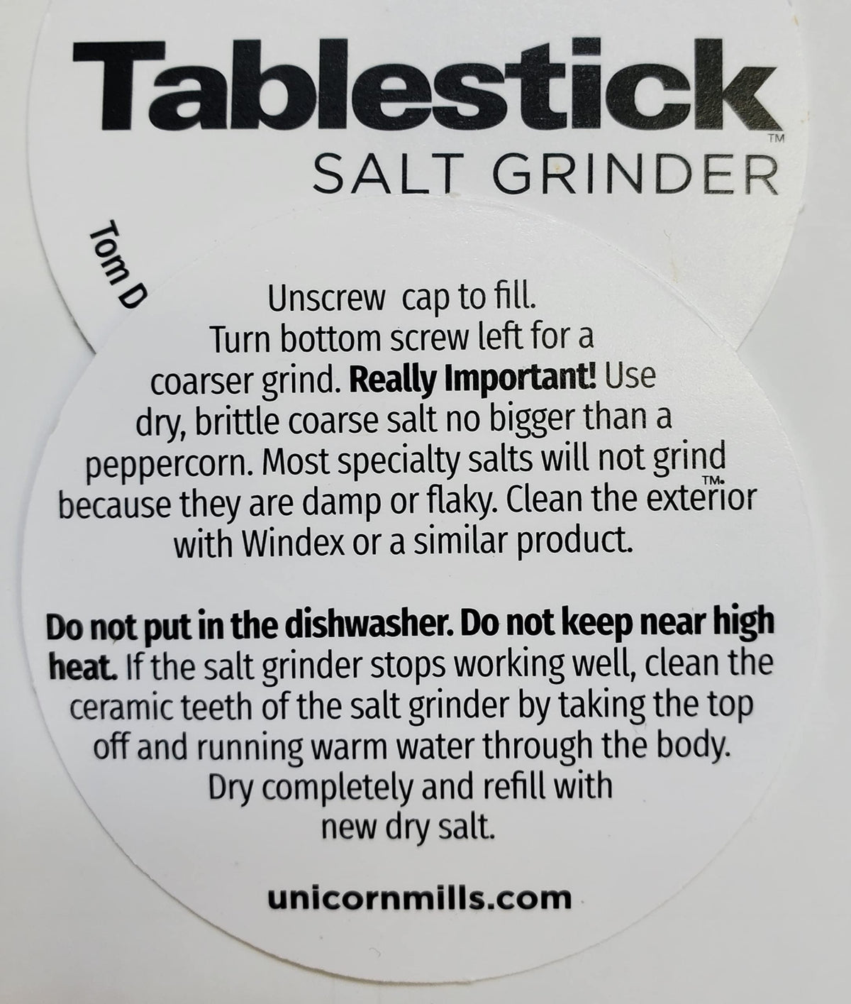 Tablestick Salt and Pepper Grinder Set