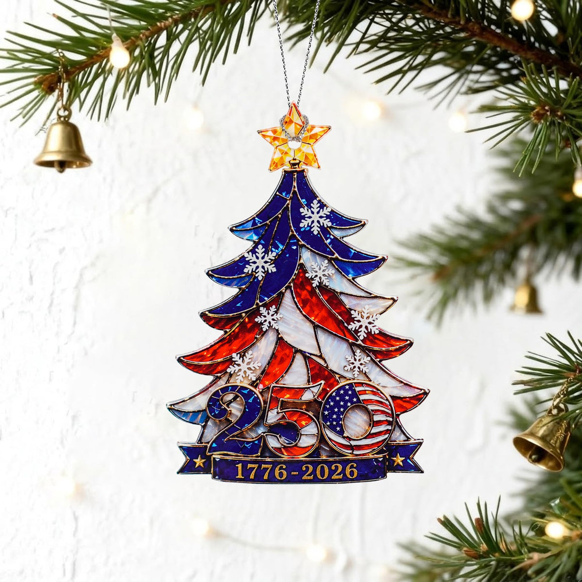 250 Anniversary USA Merchandise - Christmas Ornament 2026 - United States 250th Anniversary Decor β America 250 Years Patriotic Home Decor, 1776β2026 Commemorative Gift, Independence Gift