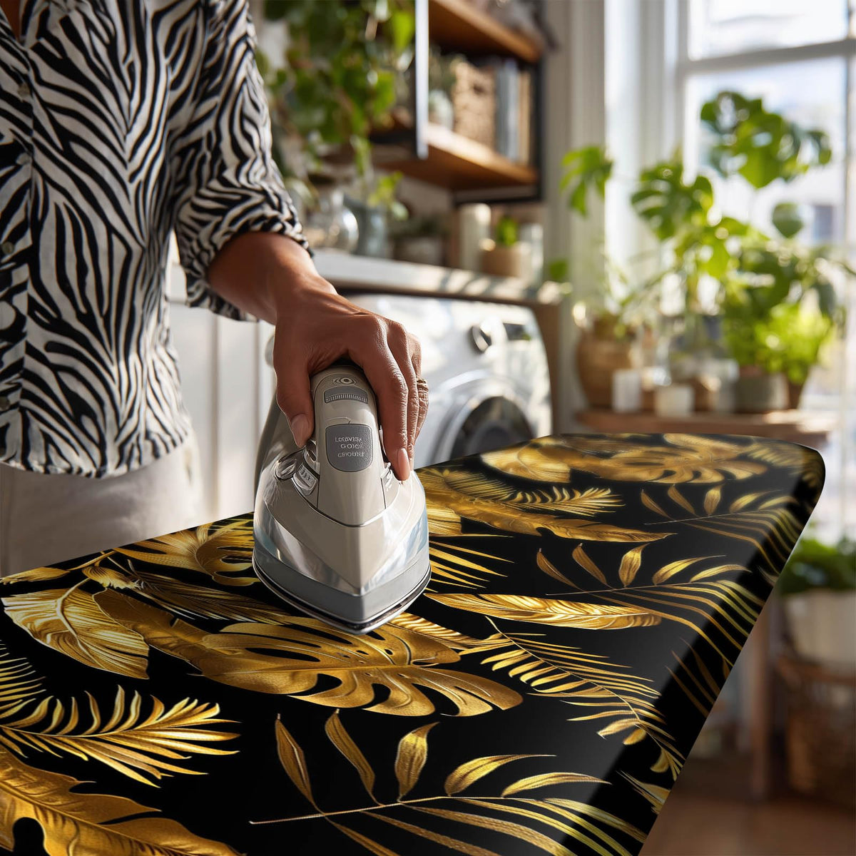 HOMETITUTE Blue Terrazzo Ironing Board Cover Stretch Fabric with Elasticity Velcro Fastening Modern Stone Pattern Ironing Board Cover 15x54 Inches Home Decor