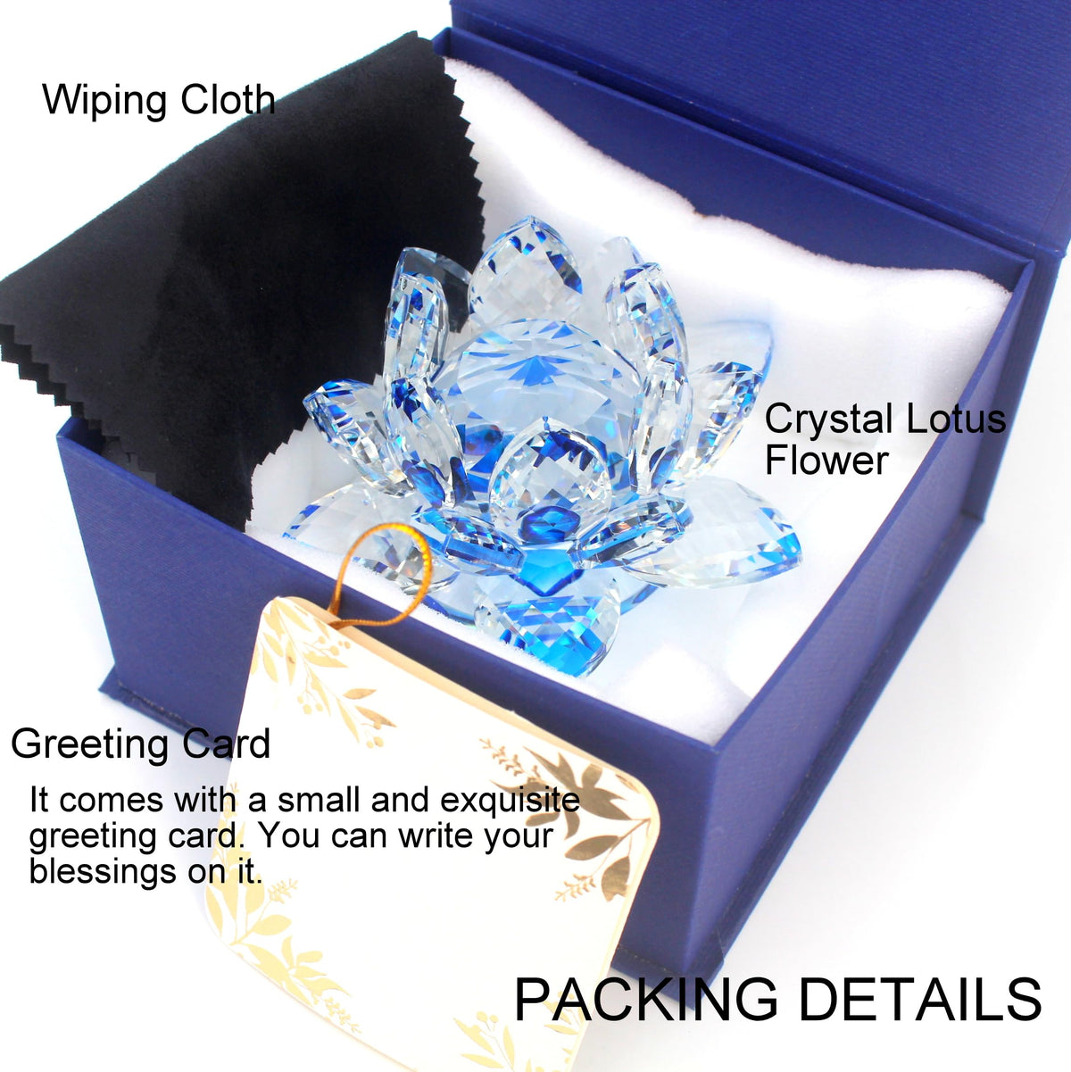 TENGFENG Sparkle Crystal Lotus Flower - 4'' Hue Reflection Clear Crystal Lotus for Feng Shui Home Decor Sun Catcher Ornaments or Paper Weight with Gift Box (100MM) Transparent