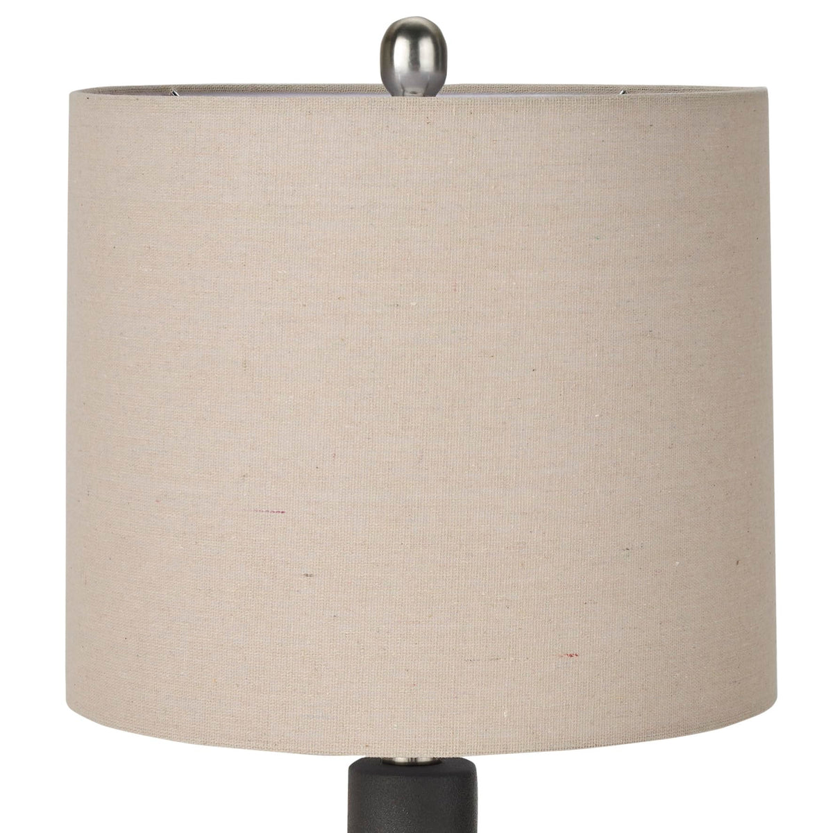 Nourison Home 22" Black Ceramic Table Lamp with Oatmeal Linen Shade for Modern Farmhouse, Bedside Lamp, Living Room Lamp, Small Accent Lamp for Dining Room