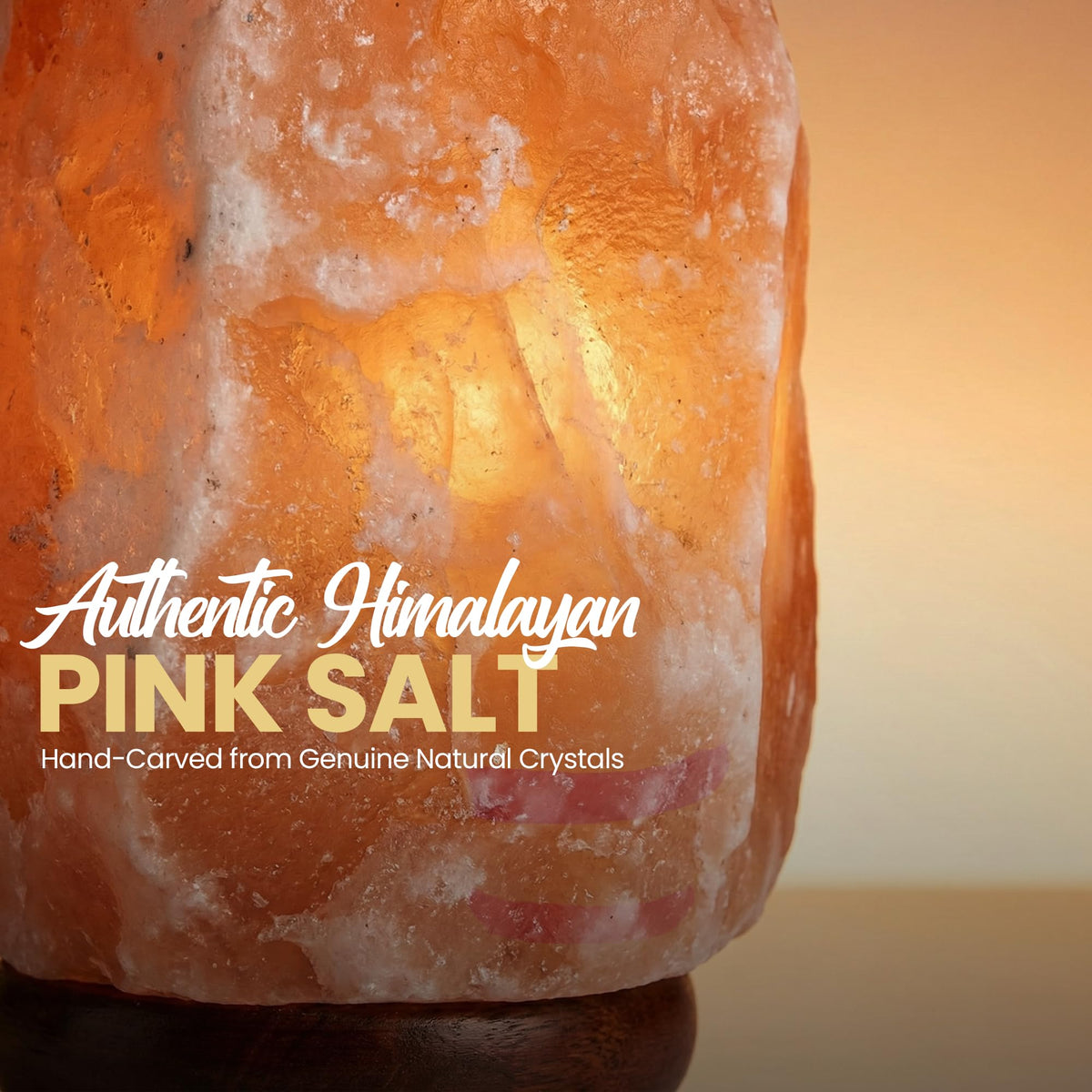 SAF Naturals Himalayan Salt Lamp 6 to 8 inch, 2–3 kg – Authentic Hand Carved Crystal Rock with Wooden Base and dimmer – Soothing Glow Lamp