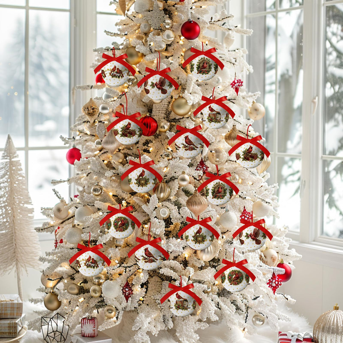 Christmas Decor - Cardinal Christmas Tree Decorations Religious Jesus Hanging Ornaments Balls, Cute Decorations Ball 2.36 Inch for Xmas Tree Party Home Holiday,Xmas Gifts Set of 16Pcs