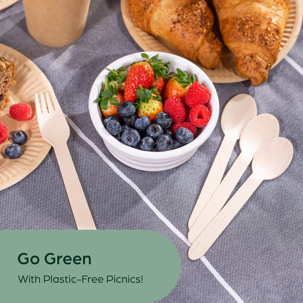 PURPLECLAY Disposable Wooden Spoons for Eating – 300 Pack Wooden Disposable Spoon, FSC Certified Wood Small Compostable Spoons, Biodegradable Wood Cutlery, Plastic-Free Utensils for Parties in Bulk