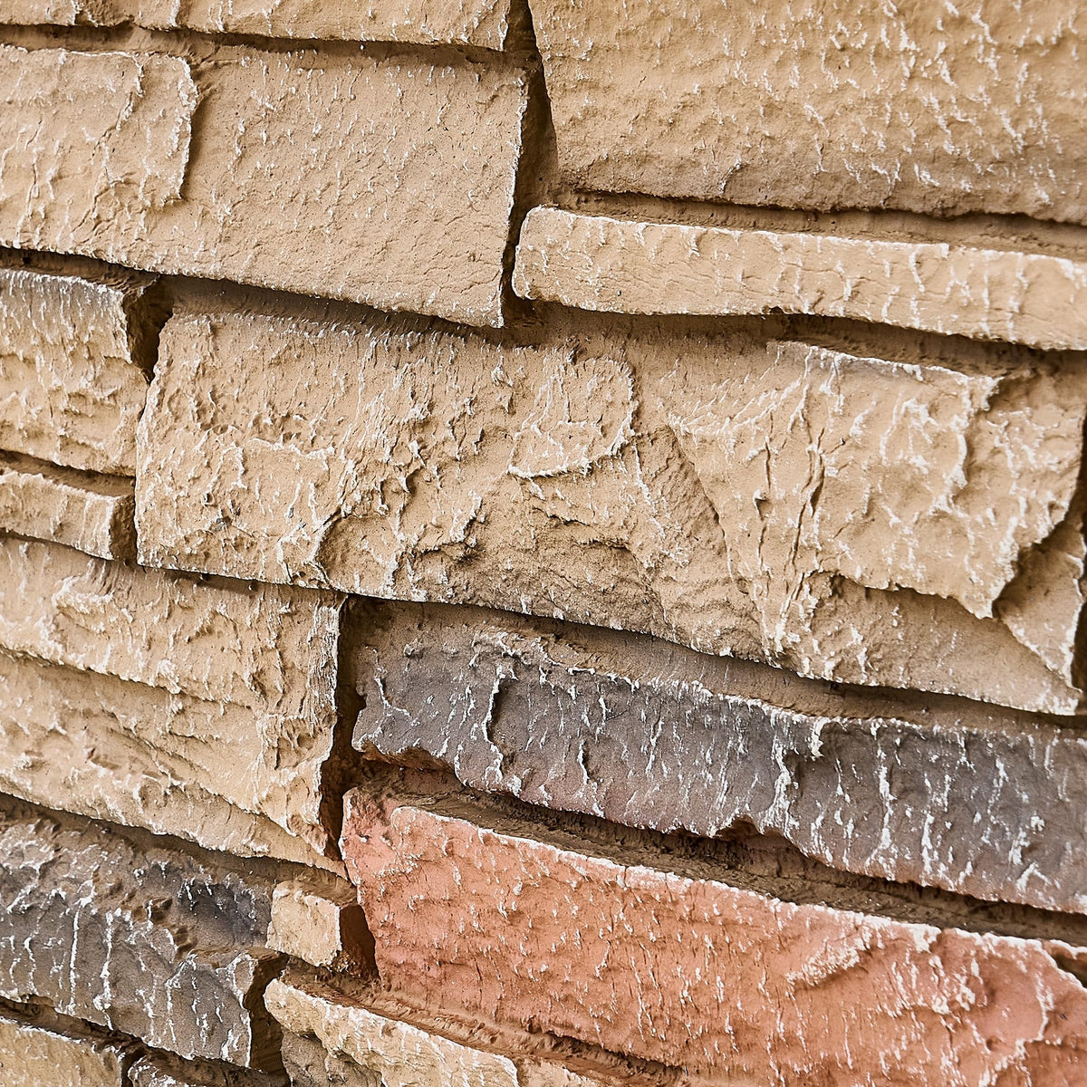 Wallwell 1.77 Inch Deep 3D Faux Stone Sample Panel Artisan Hand Painted Stacked Stone Look Piece for Color and Texture Check Sienna Dawn 12 x 8 Inch