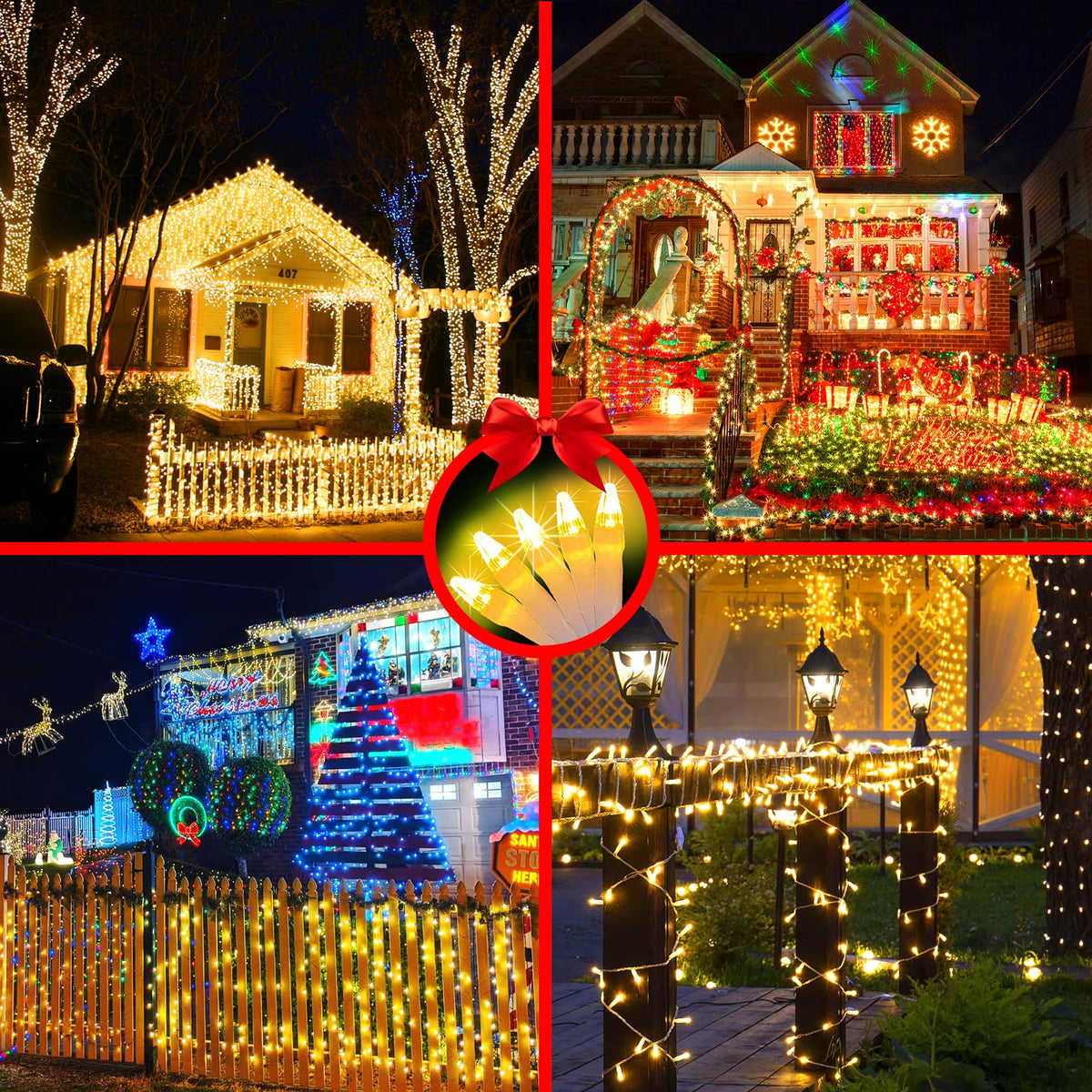 492FT Outdoor Christmas Lights, 1300 LED Super Long String Lights 8 Lighting Modes & Timer Memory, Outsite Waterproof Light Strings for House Tree Garden Wedding Party Holiday Decorations Warm White