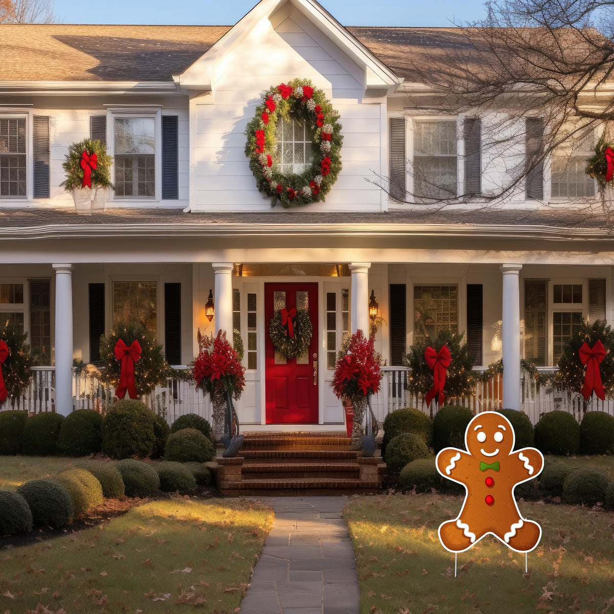 Rogue River Tactical Gingerbread Man Merry Christmas Classic Yard Sign for Home Decor and Lawn Decoration With Stakes - Happy Holidays, XMAS, Santa Claus