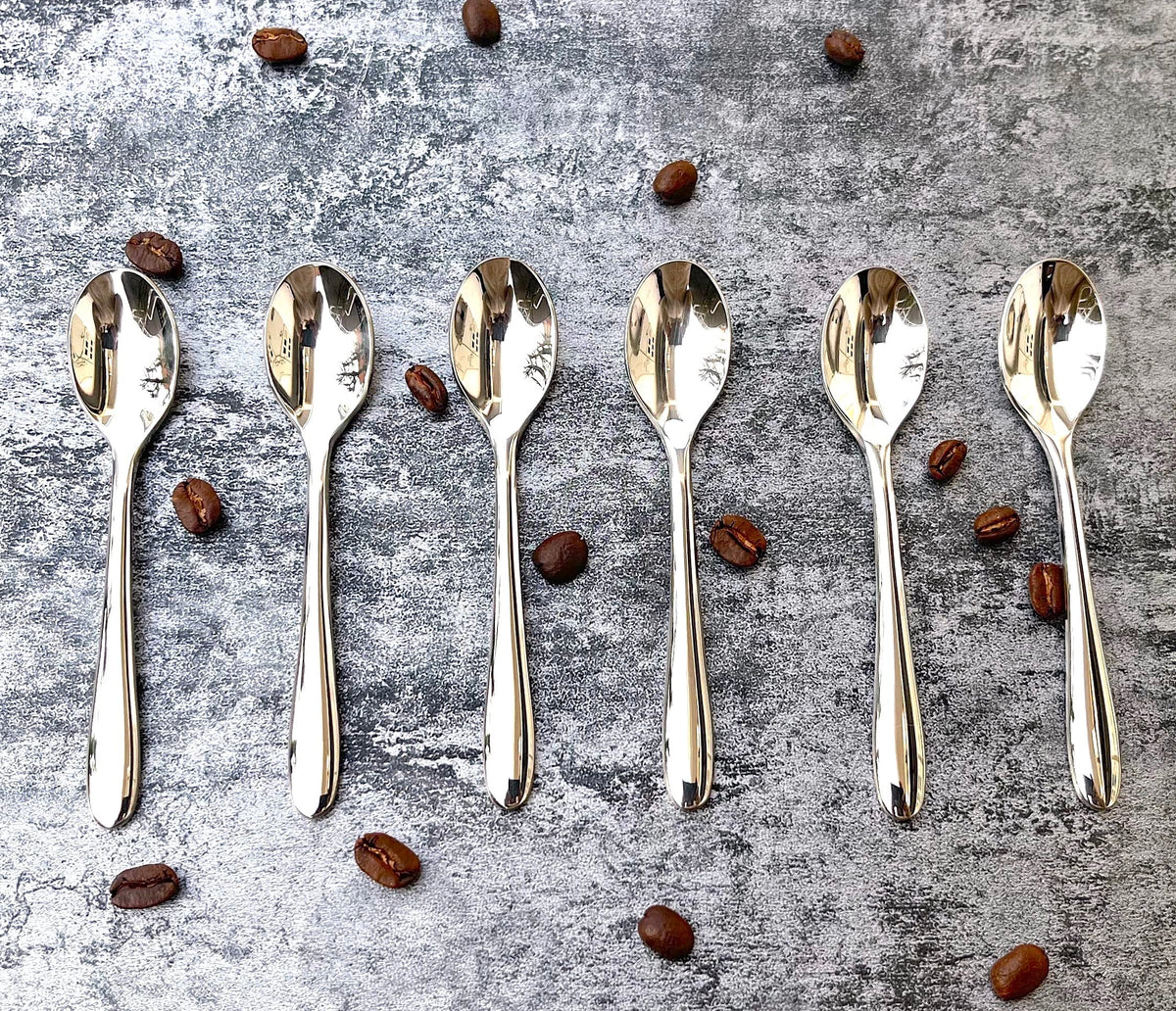 Pretty Home 6 Pieces Set 4.5"Coffee Spoon, Demitasse spoon,Espresso spoon Stainless Steel 18/10 (SUS 304#) Food Safety Grade