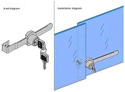 2Pcs Glass Cabinet Lock with Keys, Display Case Lock