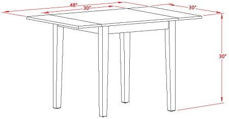 East West Furniture NDVA5-LWH-C 5 Piece Modern Dining Table Set Includes a