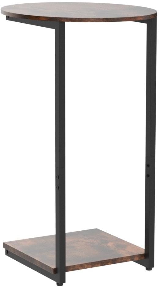 Hosfais Side Table Small End Table, C-Shaped Wood Sofa Table