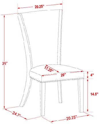 East West Furniture VEP7T03 Verona Parson Dining Chairs