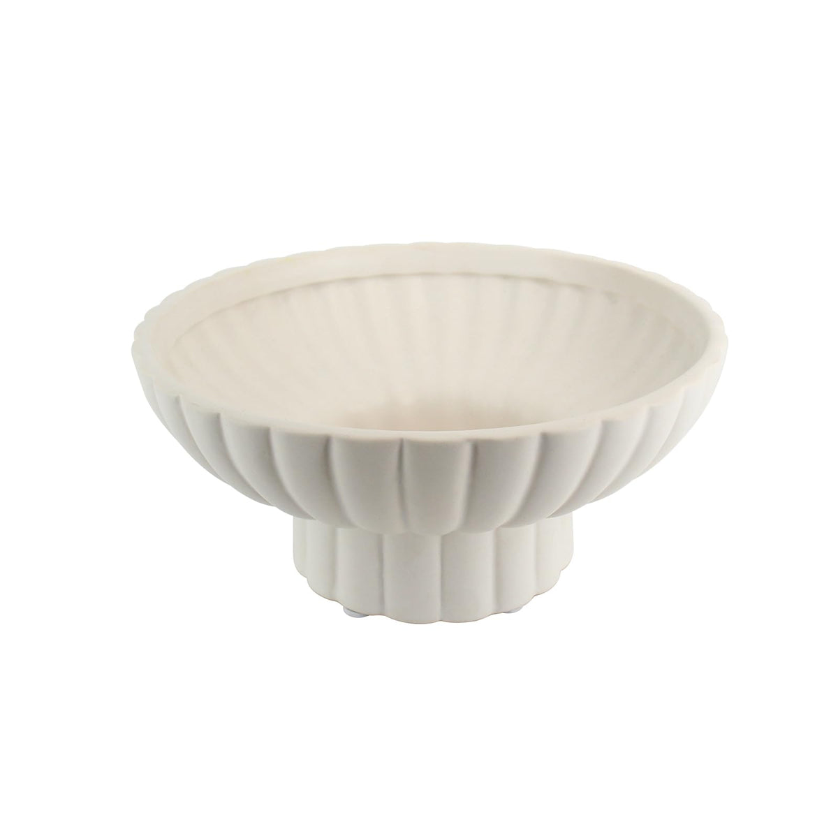 ALIWINER Small Modern Pedestal Decor Fruit Bowl 8" Ceramic,Approx 26 oz Fluted Catch-all Bowl,Footed Home Decorative Bowl for Home Decor,Coffee Table Centerpiece