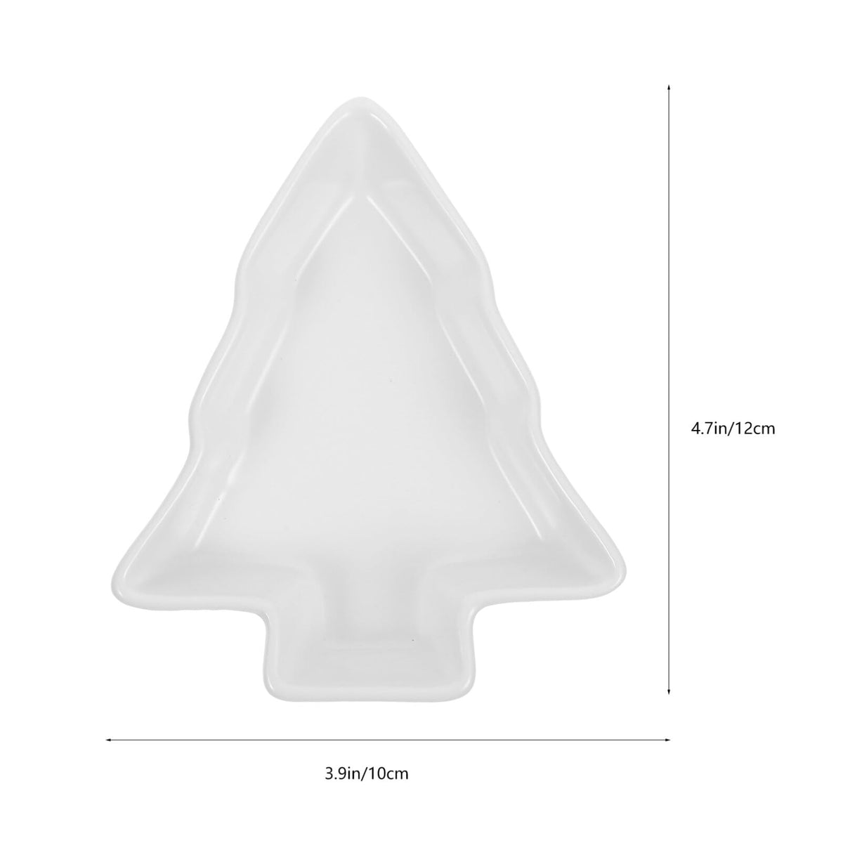 DOITOOL 2Pcs Christmas Tree Shaped Plates Ceramic Christmas Serving Tray Dishes Snack Candy Appetizer Serving Platters Cookies Candy Container for Holiday Party Decorations, White