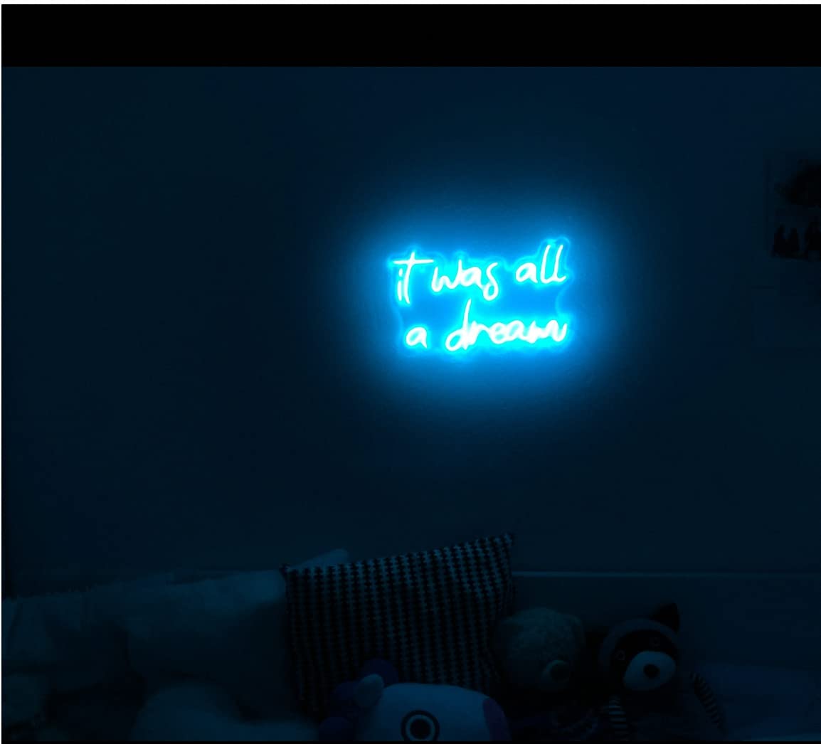 Ulalaza LED Neon Sign Night Light for Wall Party Décor Bedroom Room Bar Wedding Home Birthday Art Decoration Christmas with USB Chain Light modulator 5v (lets party blue)