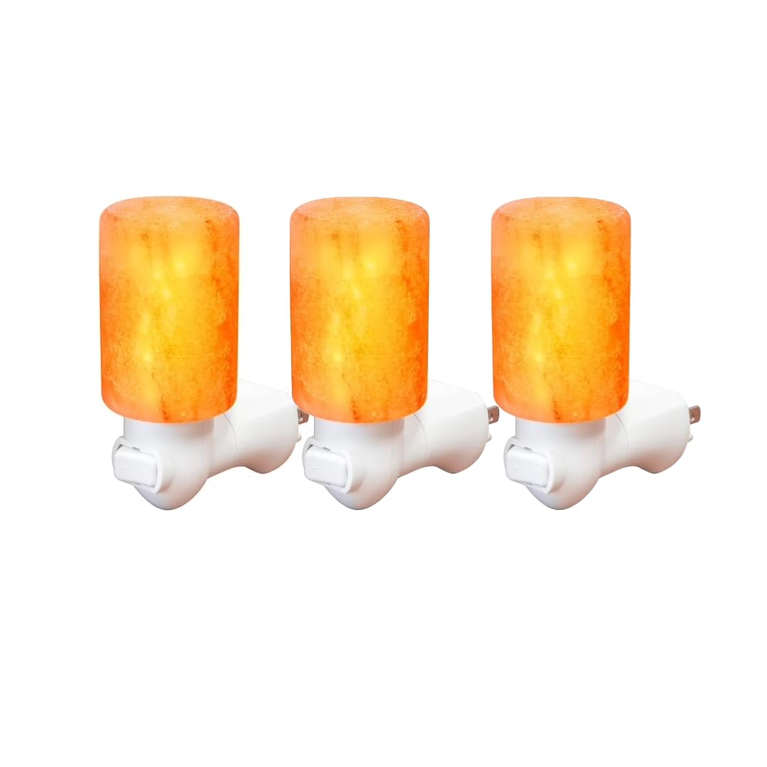 NatureBoost Himalayan Pink Salt Night Light Cylinder (3 Pack) - Decorative Ambient Night Lights for Bedroom, Bathroom, Nursery & Home Décor