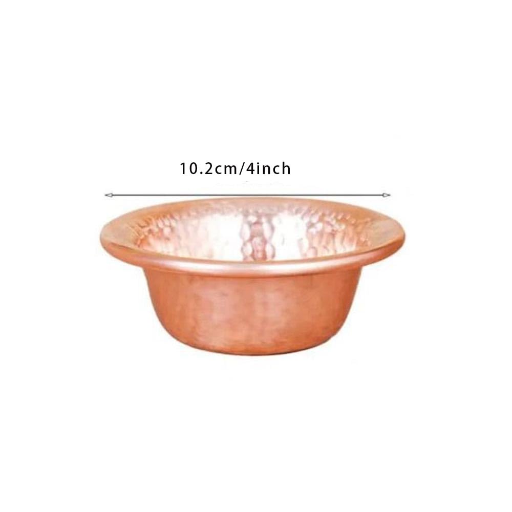 Copper Hammered Offering Bowl, Tibetan Buddhist Supplies, Incense Burner,Copper Bowl Ash Catcher for Altar,Rituals, Incense, Smudging