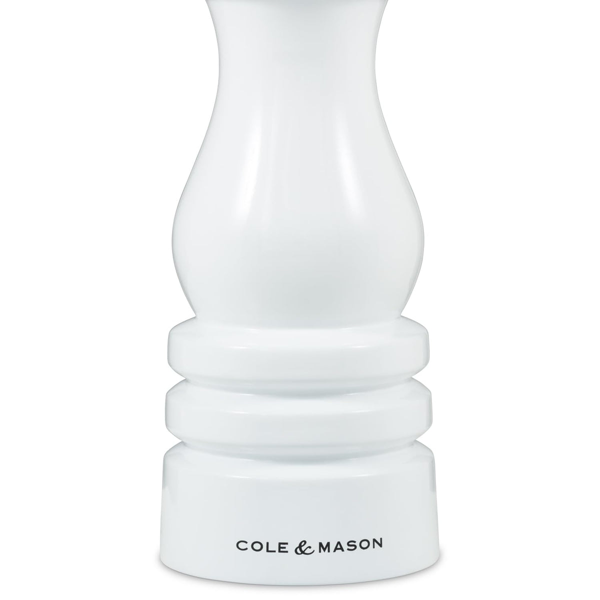 Cole & Mason H233095 London White Gloss Salt and Pepper Mill Set, Precision+ Carbon/Ceramic Mechanisms, Salt and Pepper Grinders with Adjustable Grind, Beech Wood, 180mm, Gift Set
