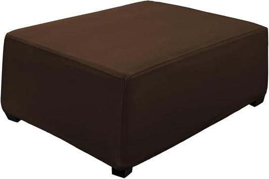 Super Stretch Ottoman Cover- Soft Form Fit Ottoman Cover Rectangular Ottoman