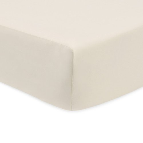 American Baby Company 100% Natural Cotton Percale Fitted Crib Sheet for Standard Crib and Toddler Mattresses, Cream, Soft Breathable, for Boys and Girls
