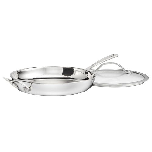 Cuisinart PureClad™ PureClad™ Triple-Ply 12" Stainless Steel Skillet with Helper Handle and Cover. PCT22-30HC