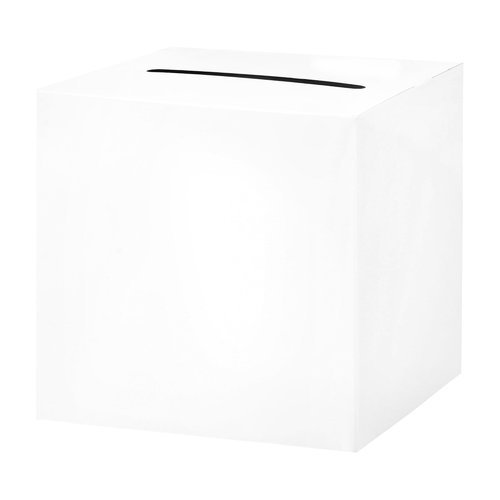 Hooqict White Card Box with Slot 9.1" Wedding Grad Gift Card Box Holder for Party Reception, Graduation, Birthday, Retirement, Bridal or Baby Shower, Raffle Ticket Money Envelope