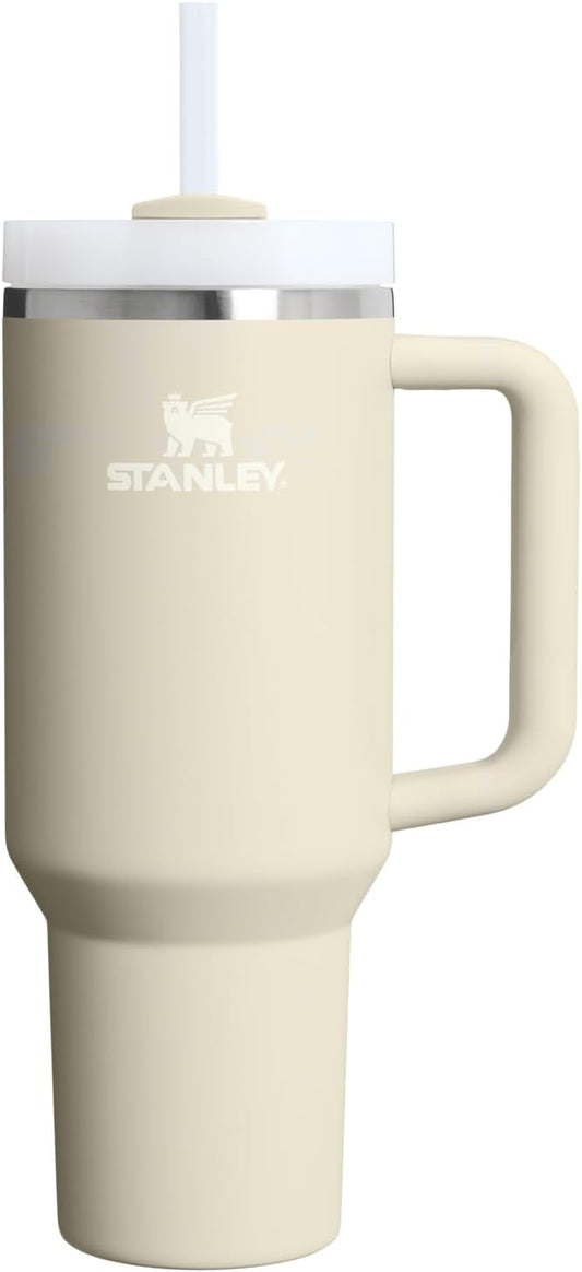 STANLEY Quencher H2.0 Tumbler - 40 oz Insulated Stainless Steel with Handle & Straw | Toasted Almond