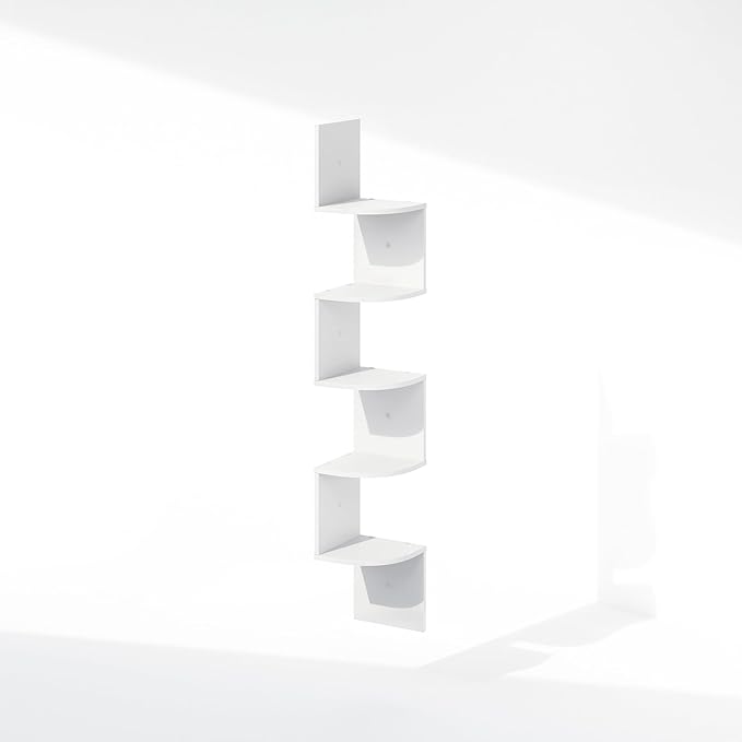 Furinno Rossi 5-Tier Floating Corner Shelf