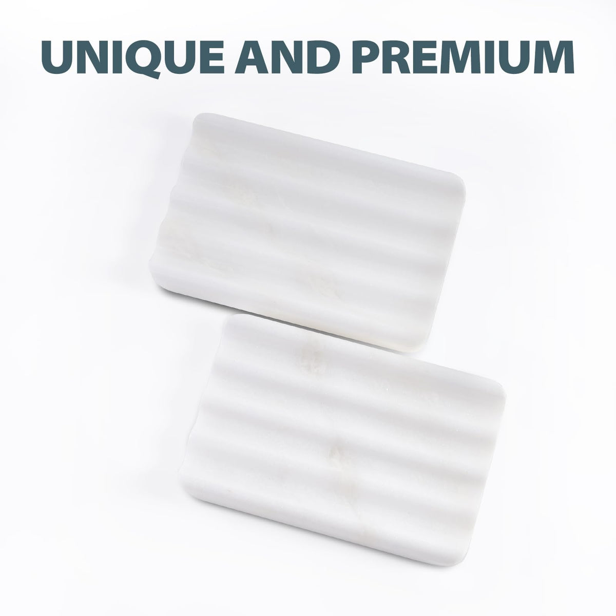 Soap Dish, Marble Soap Holder for Shower, Bar Soap Holder with Water Ripple Design, Easy Cleaning Soap Saver for Kitchen Sink，Bathroom, Executive African Natural Stone Soap Tray(Namib Bianco)