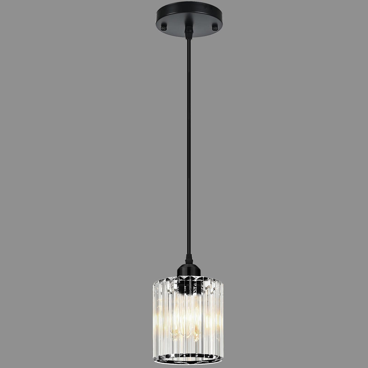 WKWKTOTO 1-Piece Pendant Lights Kitchen Island, Elegant Modern Island Lights for Kitchen with Crystal Glass – Luxury Kitchen Hanging Light for Kitchen Island, Dining Table, Entryway, Restaurant