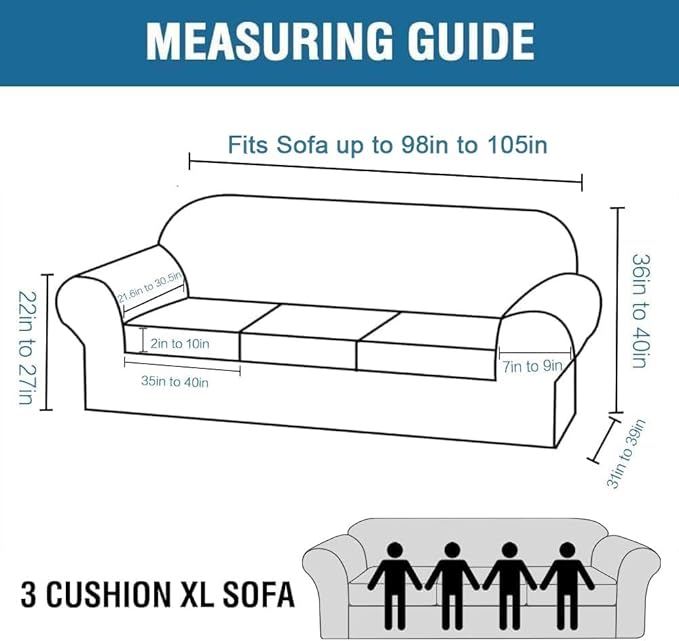 H.VERSAILTEX Modern Velvet Plush 4 Piece High Stretch Sofa Slipcover Cover