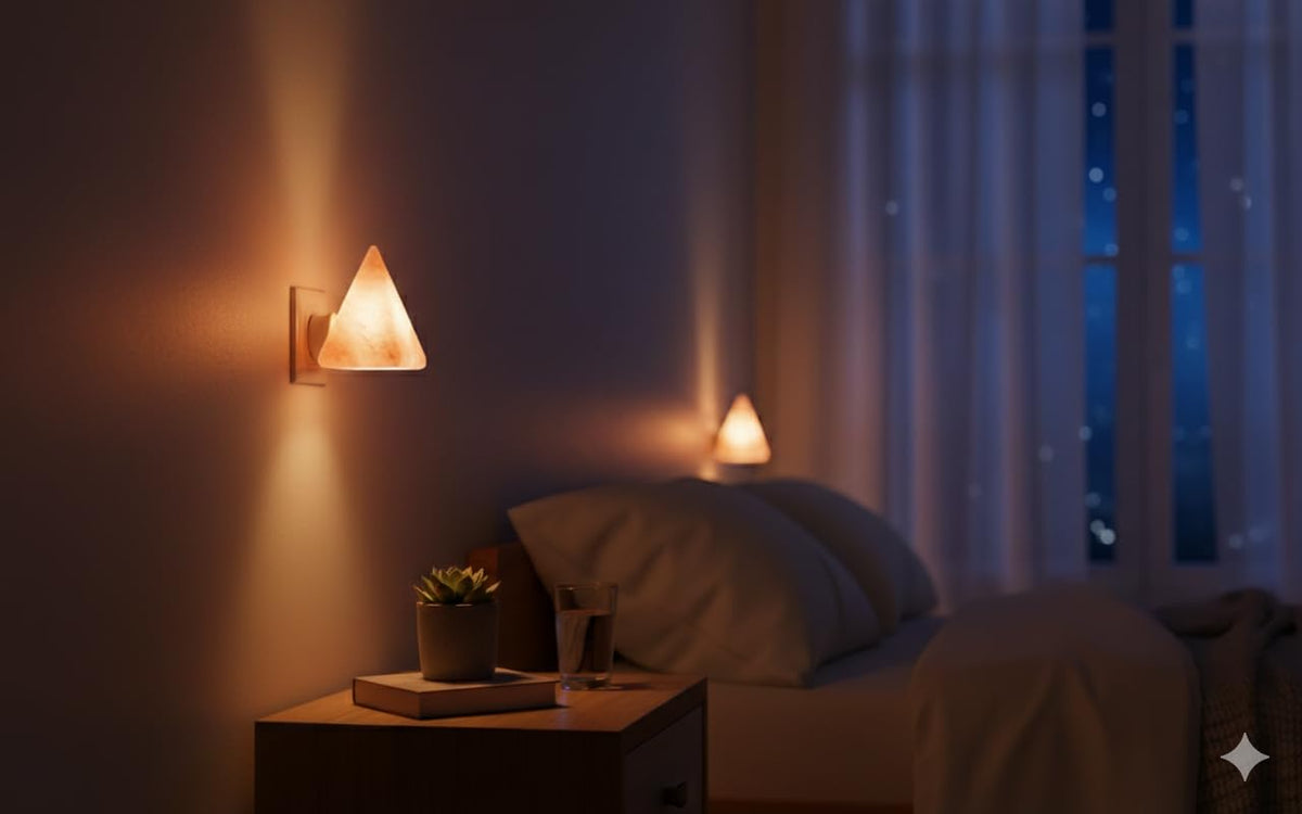 NatureBoost Himalayan Pink Salt Night Lights (Pyramid, 1) Decorative Ambient Night Lights for Bedroom, Bathroom, Nursery & Home Décor
