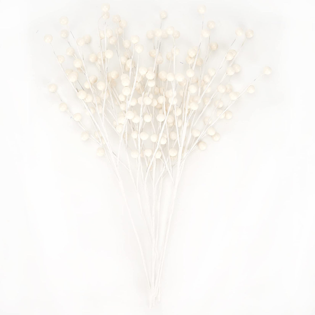 Osfvn Christmas Berries Picks Set of 12 Xmas Tree Decorations 14inches White Holly Berry Stems Decorative Artificial Floral Picks for Holiday Wreath Garland Floral Table Arrangement Decor