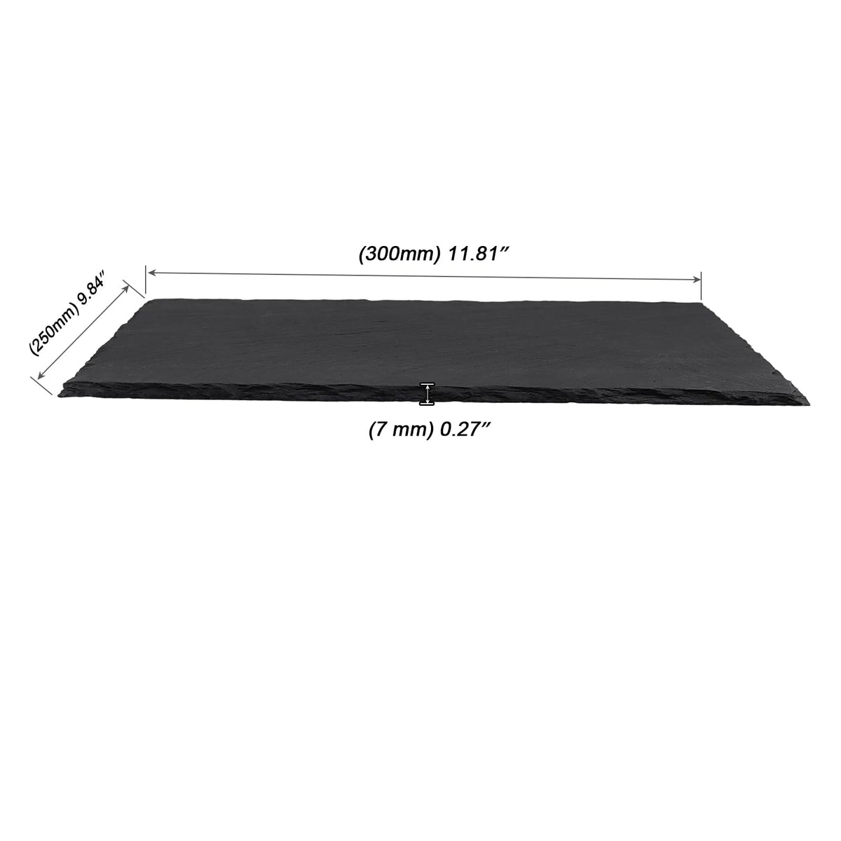 MOUYAT 4 Pack 12x10 Inch Black Slate Plates, Rectangle Slate Cheese Board with Natural Edge, Natural Stone Plates Cutting Board Charcuterie Boards for Cheese, Sushi, Meat, Appetizers