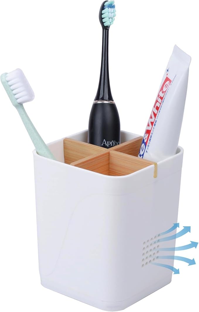 Toothbrush Holders Drainage for Bathrooms, 4 Slots Tooth Brushing Holder