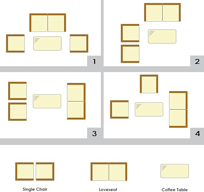 Tangkula 4 Pieces Patio Wicker Conversation Furniture Set, Patiojoy Sofa &