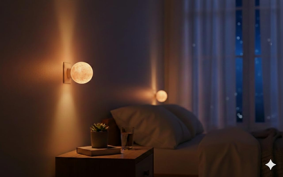 NatureBoost Himalayan Pink Salt Night Light Round (1 Pack) Natural Crystal Decorative Ambient Plug-in Night Lights with Warm Amber Glow for Bedroom, Bathroom, Nursery & Home Décor