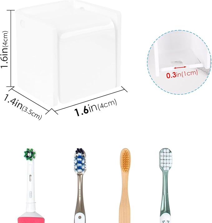 2 PCS Toothbrush Holder Wall Mounted