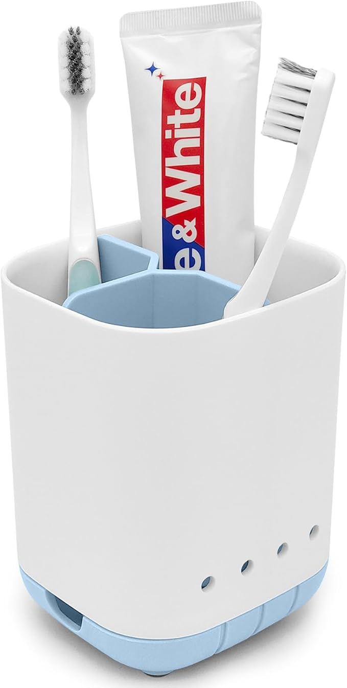 Toothbrush Holder for Bathroom, Plastic Detachable for Easy Cleaning