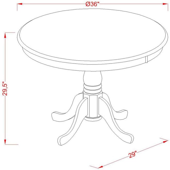 East West Furniture ANVA3-BLK-W 3 Piece Kitchen Table Set