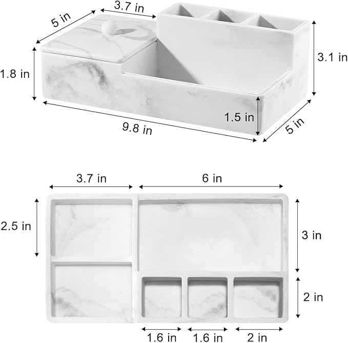 Luxspire Bathroom Counter Organizer, Marble Toothbrush Holder