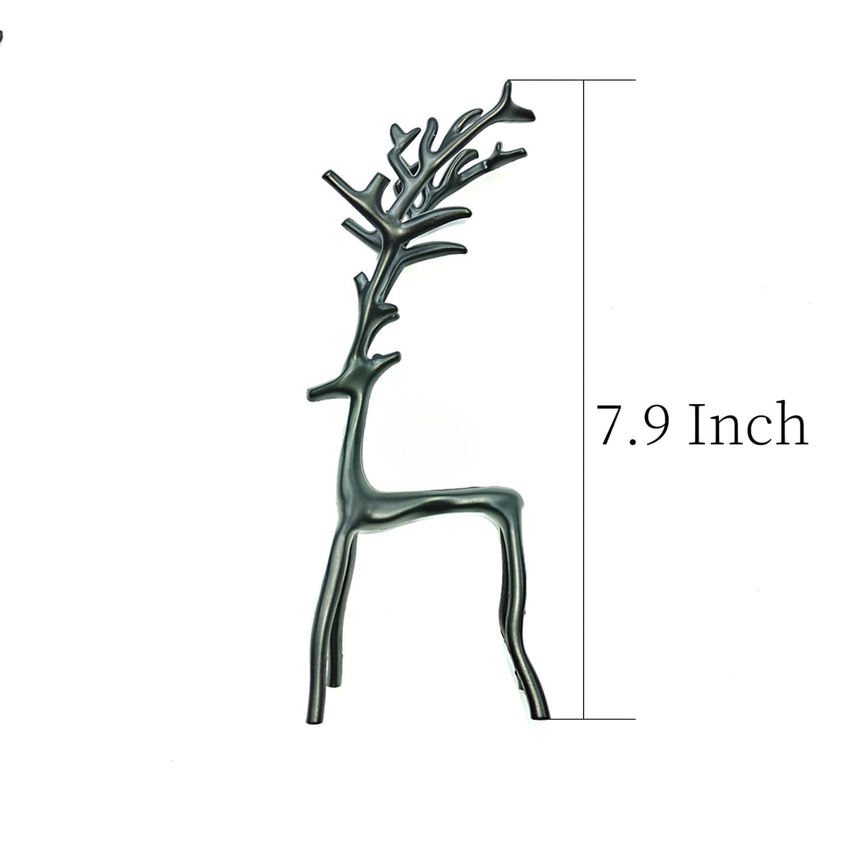 Two-Piece Set of Black Reindeer Statues,Modern Metal Ornaments,Elegant Indoor Festive Table Settings, Suitable for Fireplace mantels, Living Rooms, bedrooms, Offices, and Other Home décor.