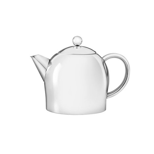 bredemeijer Santhee Double Walled Teapot, 0.5-Liter Stainless Steel Glossy Finish with Glossy Accents
