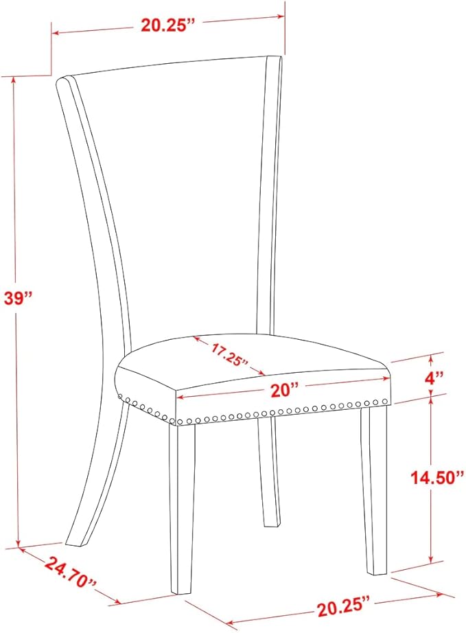 East West Furniture VEP8T24 Verona Parson Dining Chairs