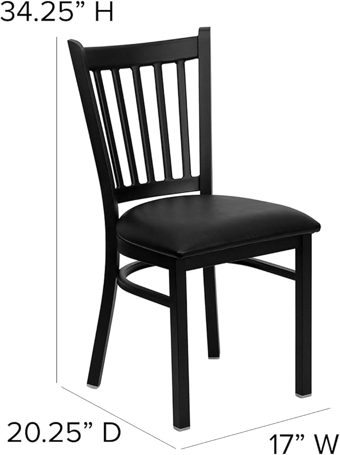 Flash Furniture Hercules Series Vertical Back Metal Restaurant Chairs,