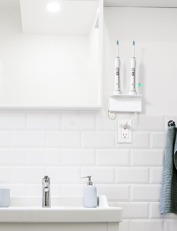 OAPRIRE Electric Toothbrush Holder Wall Mounted, 2 Pack Acrylic Electric
