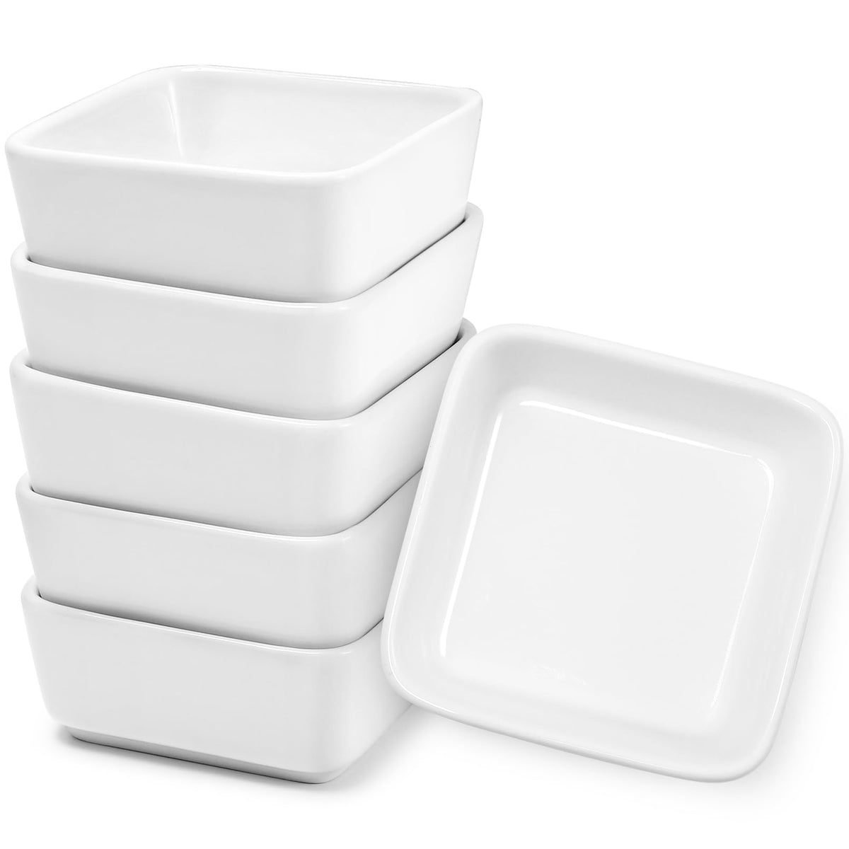 IJRPLM Ceramic Dip Bowls Set of 6, 6 Oz White Dipping Bowl, Ceramic Serving Bowl for Side Dishes, Porcelain Dipping Sauce Bowls, Soy Sauce Dishes for Soy Condiment BBQ Ketchup Sushi