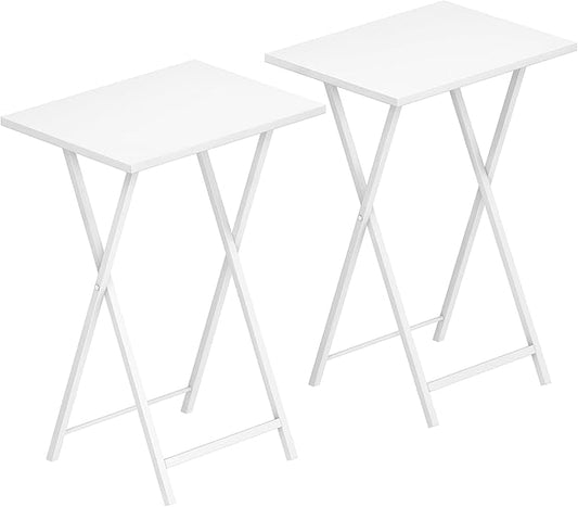 HOOBRO Folding TV Tray Tables, Industrial Snack Tables